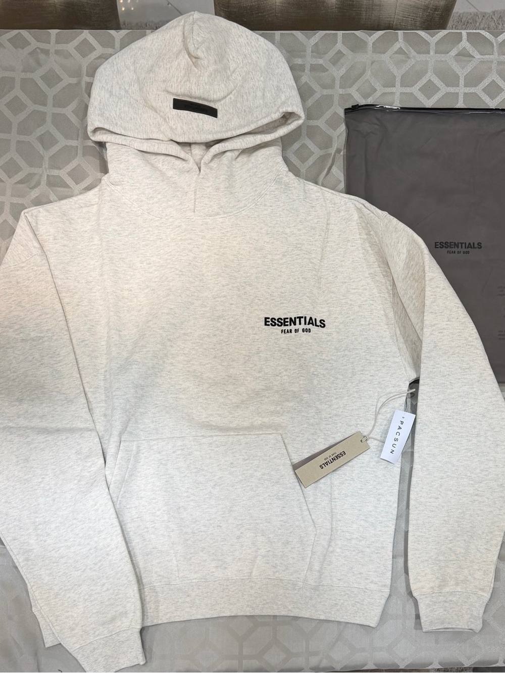 Fear of God ESSENTIALS Light Oatmeal Pullover Hoodie